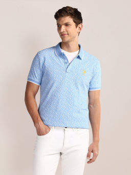 U.S. POLO ASSN. - Blue Print Slim Fit Polo T-Shirt