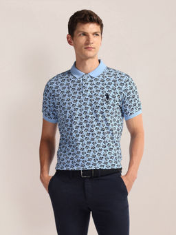 U.S. POLO ASSN. - Blue Pure Cotton Floral Polo T-Shirt