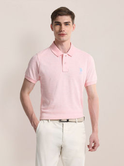 U.S. POLO ASSN. - Men Pink Floral Printed Polo T-Shirt
