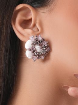 House of D'oro - Handcrafted Taiga Lavender Studs Earrings for Women