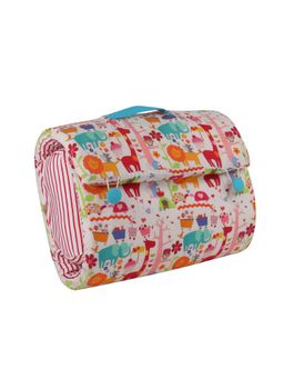 Oscar Home - Organic Giraffe Print Baby Bed In A Bag With Pillow, Travel Bed Or Say Portable Bed