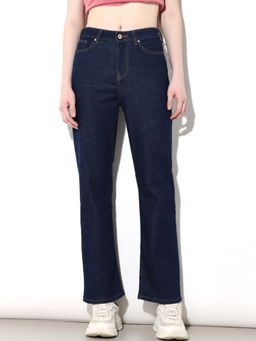 ONLY - Women Solid Straight Fit High-Rise Navy Blue Jeans