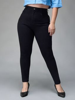 Miss Chase - A+ Curve Collection Plus Size Women's Black Skinny Fit Denim Jeans