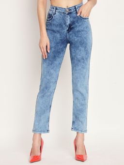 Angelfab - Women Denim Blue Slim High Waist Jeans
