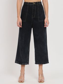 Angelfab - Women Denim Black Straight High Waist Jeans