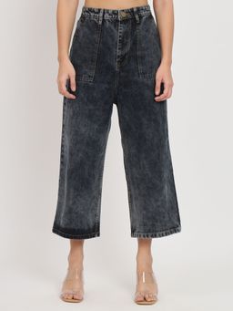 Angelfab - Women Denim Grey Straight High Waist Jeans