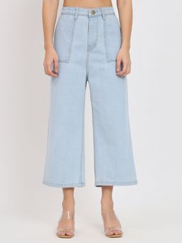 Angelfab - Women Denim Blue Straight High Waist Jeans