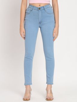 Angelfab - Women Denim Light Blue Skinny High Waist Jeans