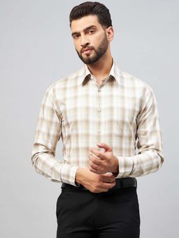 Louis Stitch - Regular Fit Formal Beige Shirt