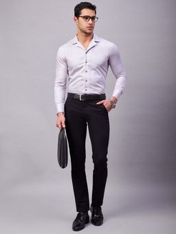 Louis Stitch - Regular Fit Cuban Collar Printed Pink Shirt