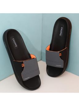 Chupps - Men Vapor Flexible Comfort Sliders - Gry & Blk
