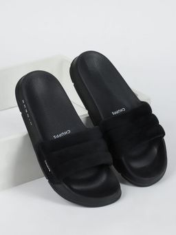 Chupps - Women Cloud Cozy Orthopedic Arch Support Sliders - Black