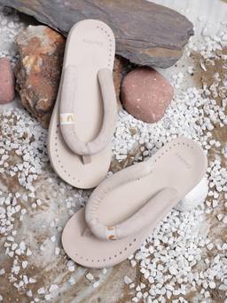Chupps - Women Plush Anti-Skid Comfort Sliders - Beige