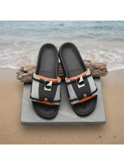 Chupps - Men Sling Orthopedic Arch Support Sliders - Black Orange