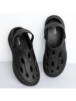 Chupps - Men Gator Clogs Shock Absorption Sliders - Black