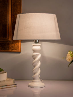 Homesake - Classic Twister Table Lamp White Drum Shade
