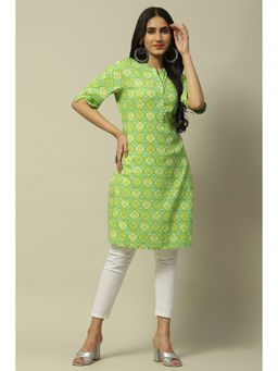 Rangriti - Green Rayon Straight Kurta