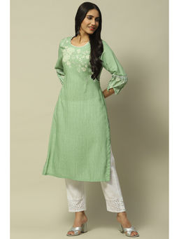 Rangriti - Green Rayon Straight Kurta