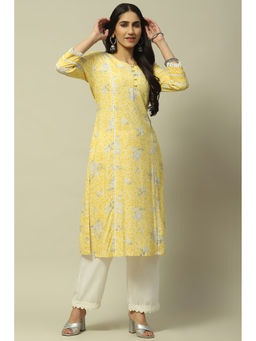 Rangriti - Green Rayon Straight Kurta with Palazzo (Set of 2)