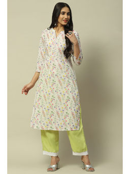 Rangriti - White Cambric Straight Kurta