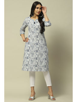 Rangriti - White Cambric Straight Kurta