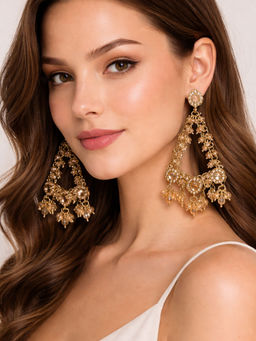 Zoey - Women Beige Coloured Stone Earrings