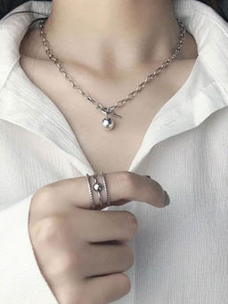 Zoey - Women Silver Statement Necklace