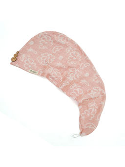 Doctor Towels - Pack of 1 Banana Jacquard Floral Hair Wrap Towel Coral (S)