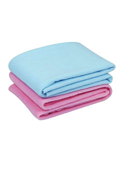 Elementary - Smart Dry Waterproof Bed Protector Sheet Pack of 2 Blue & Pink - Large