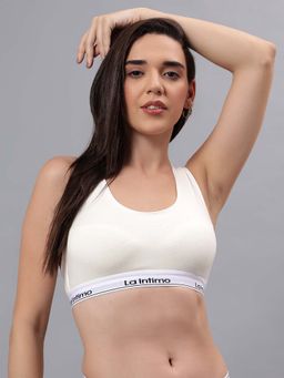 La Intimo - Cream Solid Seamless Padded Bra