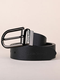 Louis Stitch - Mens Italian Leather Reversible Belt With Nickel Buckle