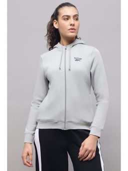 Reebok - Grey Solid Regular Fit Hoodie