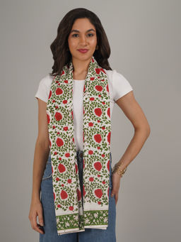Moda Chales - Multi-Color Sanganeri Hand Block Printed Pure Cotton Scarf