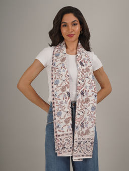 Moda Chales - Multi-Color Sanganeri Hand Block Printed Pure Cotton Scarf
