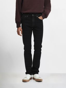 The Indian Garage Co - Black Slim Fit Solid Mid-Rise Jeans