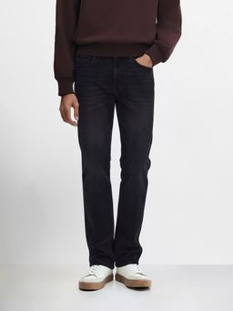 The Indian Garage Co - Black Slim Fit Solid Mid-Rise Jeans