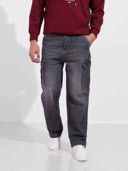 The Indian Garage Co - Grey Relaxed Fit Solid Mid-Rise Jeans