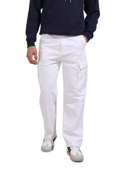 The Indian Garage Co - White Relaxed Fit Solid Mid-Rise Jeans