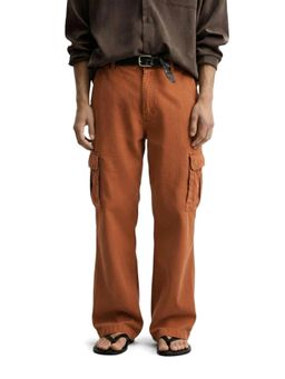 The Indian Garage Co - Brown Relaxed Fit Solid Mid-Rise Jeans