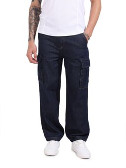 The Indian Garage Co - Blue Relaxed Fit Solid Mid-Rise Jeans