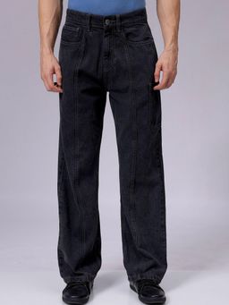 The Indian Garage Co - Grey Wide Leg Solid Mid-Rise Jeans