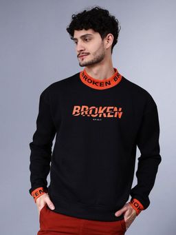 The Indian Garage Co - Black Oversized Fit Printed Crew Neck Full Sleeves 1 Sweatshirt
