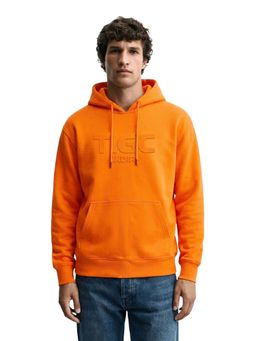 The Indian Garage Co - Rust Relaxed Fit Typography Hooded Full Sleeves 1 Hoodie