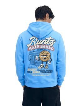 The Indian Garage Co - Blue Relaxed Fit Graphic Hooded Full Sleeves 1 Hoodie
