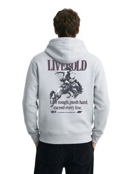 The Indian Garage Co - Grey Boxy Fit Graphic Hooded Full Sleeves 1 Hoodie