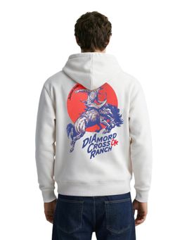 The Indian Garage Co - White Boxy Fit Graphic Hooded Full Sleeves 1 Hoodie
