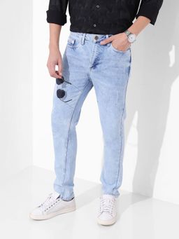 The Indian Garage Co - Blue Slim Fit Solid Mid-Rise Jeans