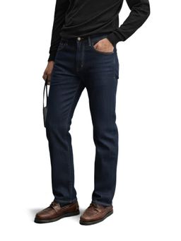 The Indian Garage Co - Blue Slim Fit Solid Mid-Rise Jeans