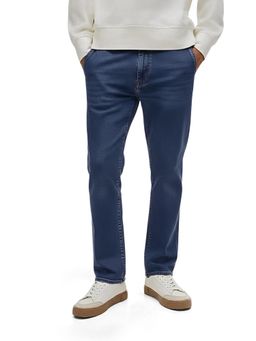 The Indian Garage Co - Blue Slim Fit Solid Mid-Rise Jeans