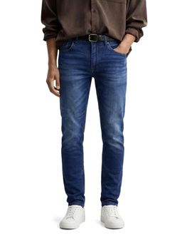The Indian Garage Co - Blue Slim Fit Solid Mid-Rise Jeans